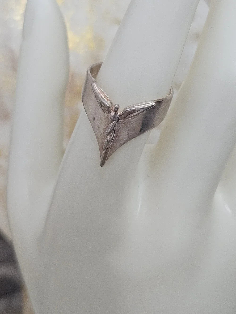 925 Lavaggi Angel Sterling Silver Ring Size 8 US